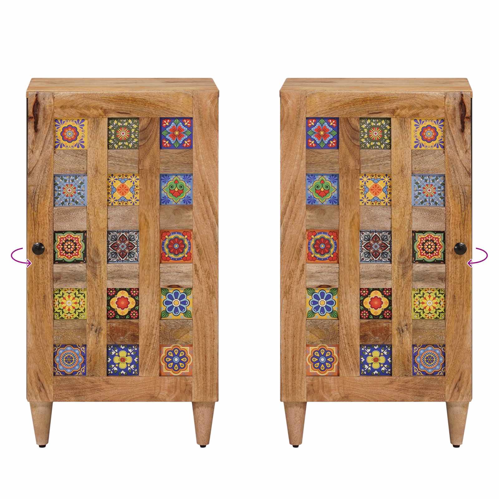 vidaXL Bufet z drzwiami Naturalny 40 x 33 x 75 cm Drewno z mango