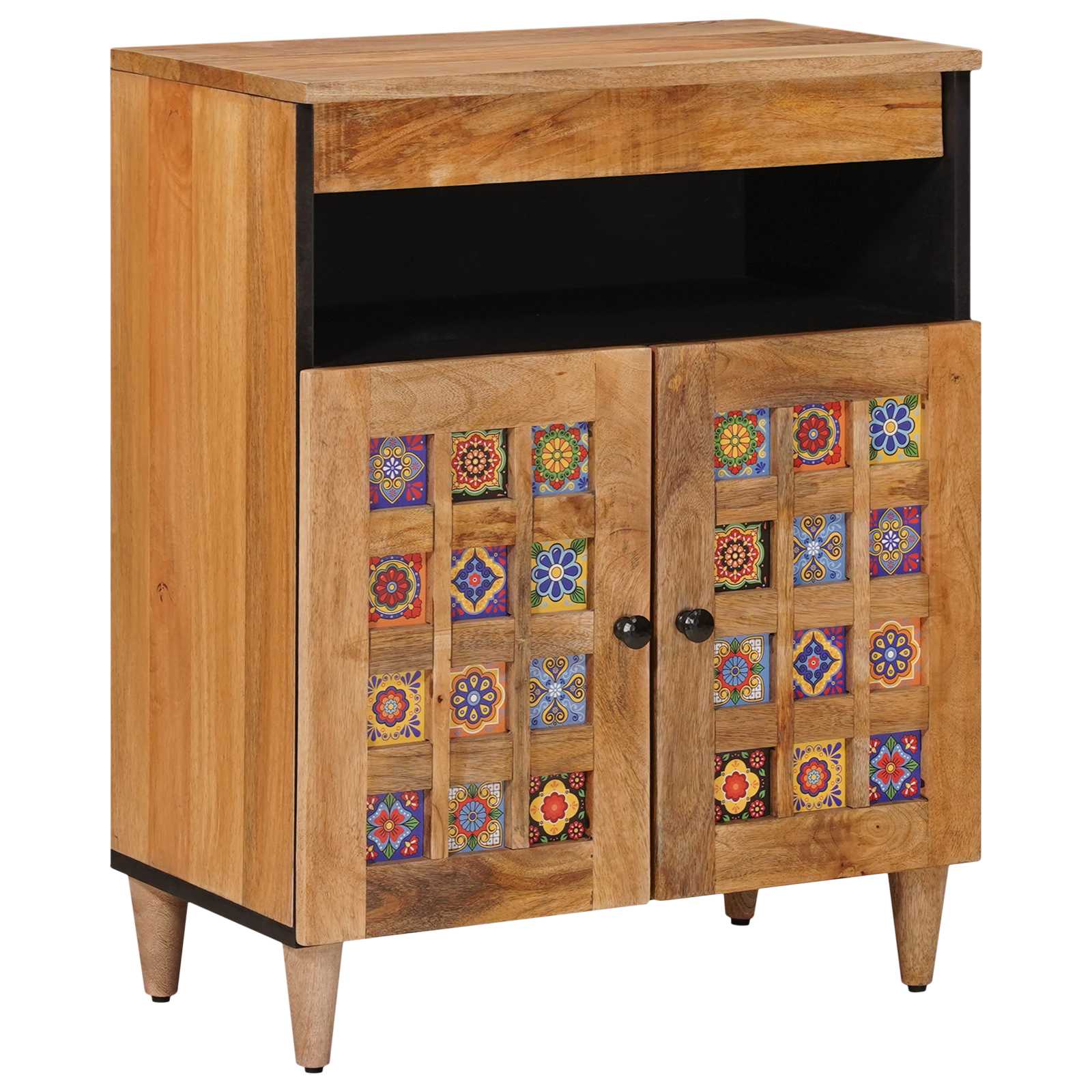 vidaXL Bufet z drzwiami Naturalny 60 x 33,5 x 75 cm Drewno z mango