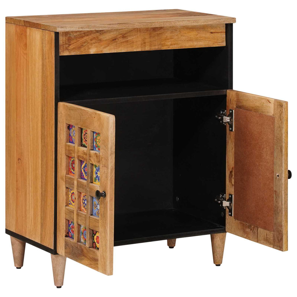 vidaXL Bufet z drzwiami Naturalny 60 x 33,5 x 75 cm Drewno z mango
