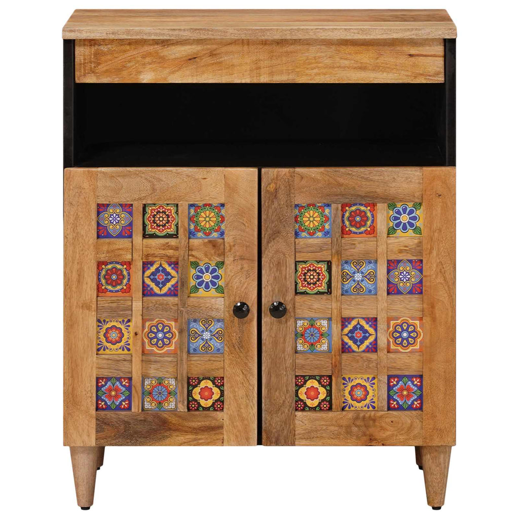 vidaXL Bufet z drzwiami Naturalny 60 x 33,5 x 75 cm Drewno z mango