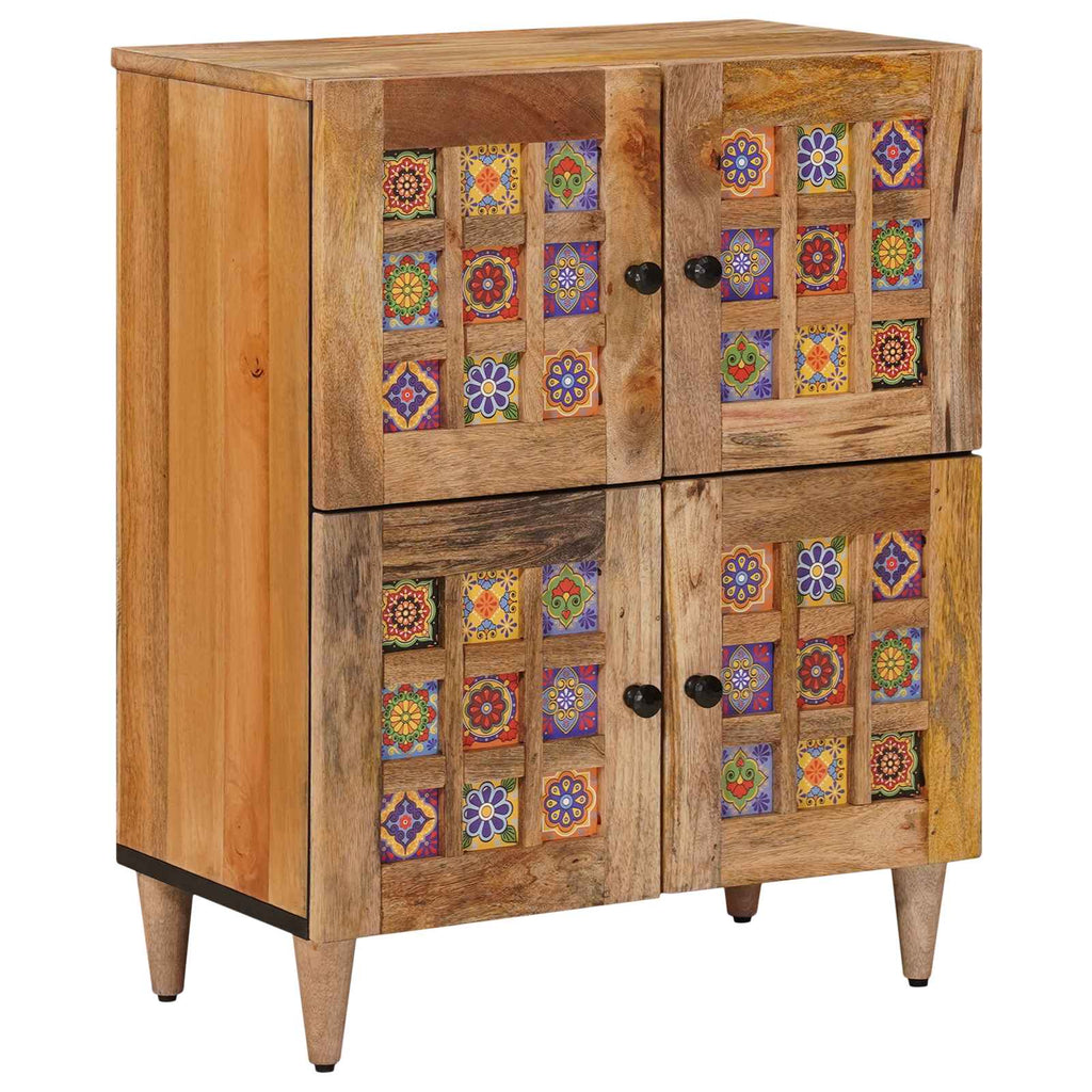 vidaXL Bufet z drzwiami Naturalny 60 x 33 x 75 cm Drewno z mango
