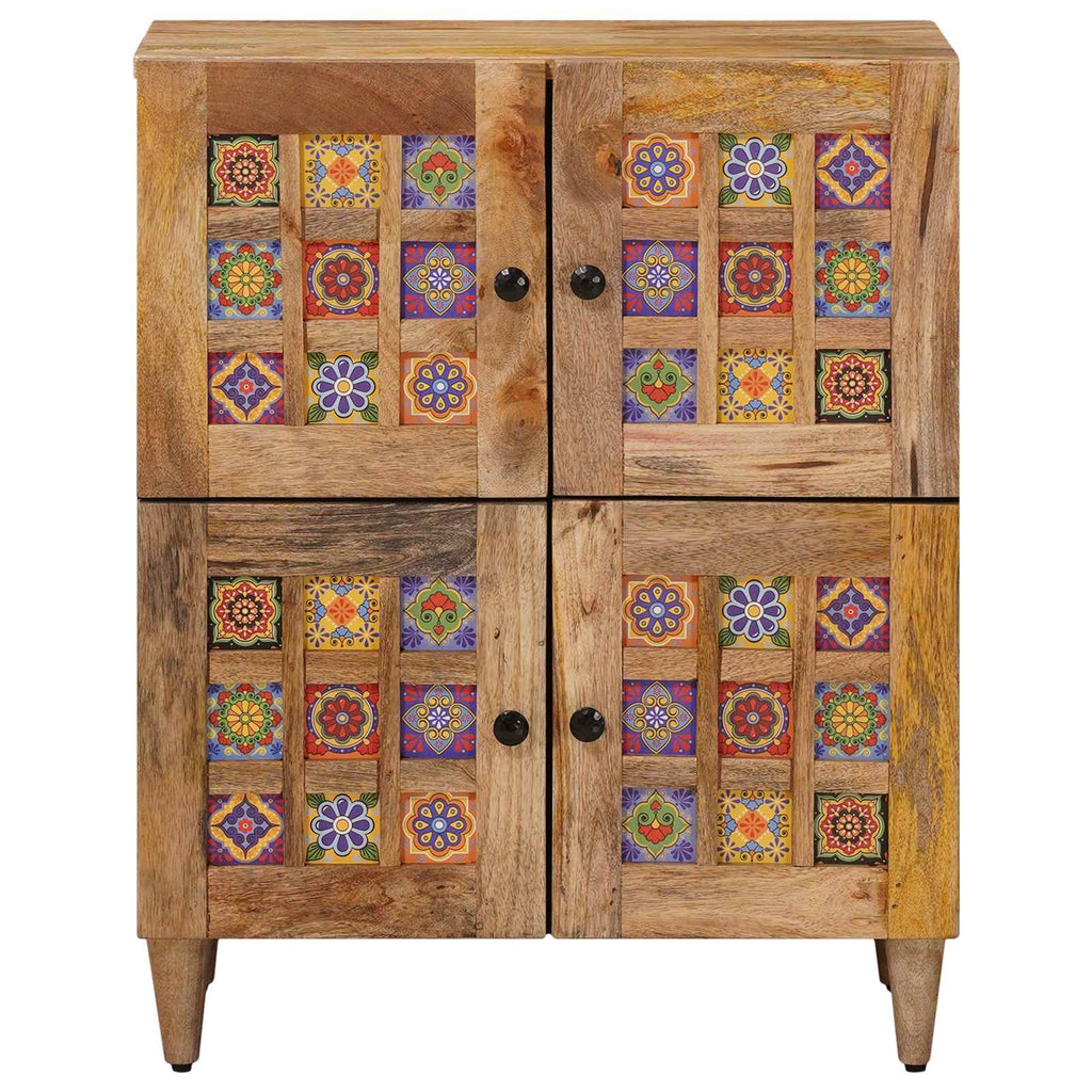 vidaXL Bufet z drzwiami Naturalny 60 x 33 x 75 cm Drewno z mango