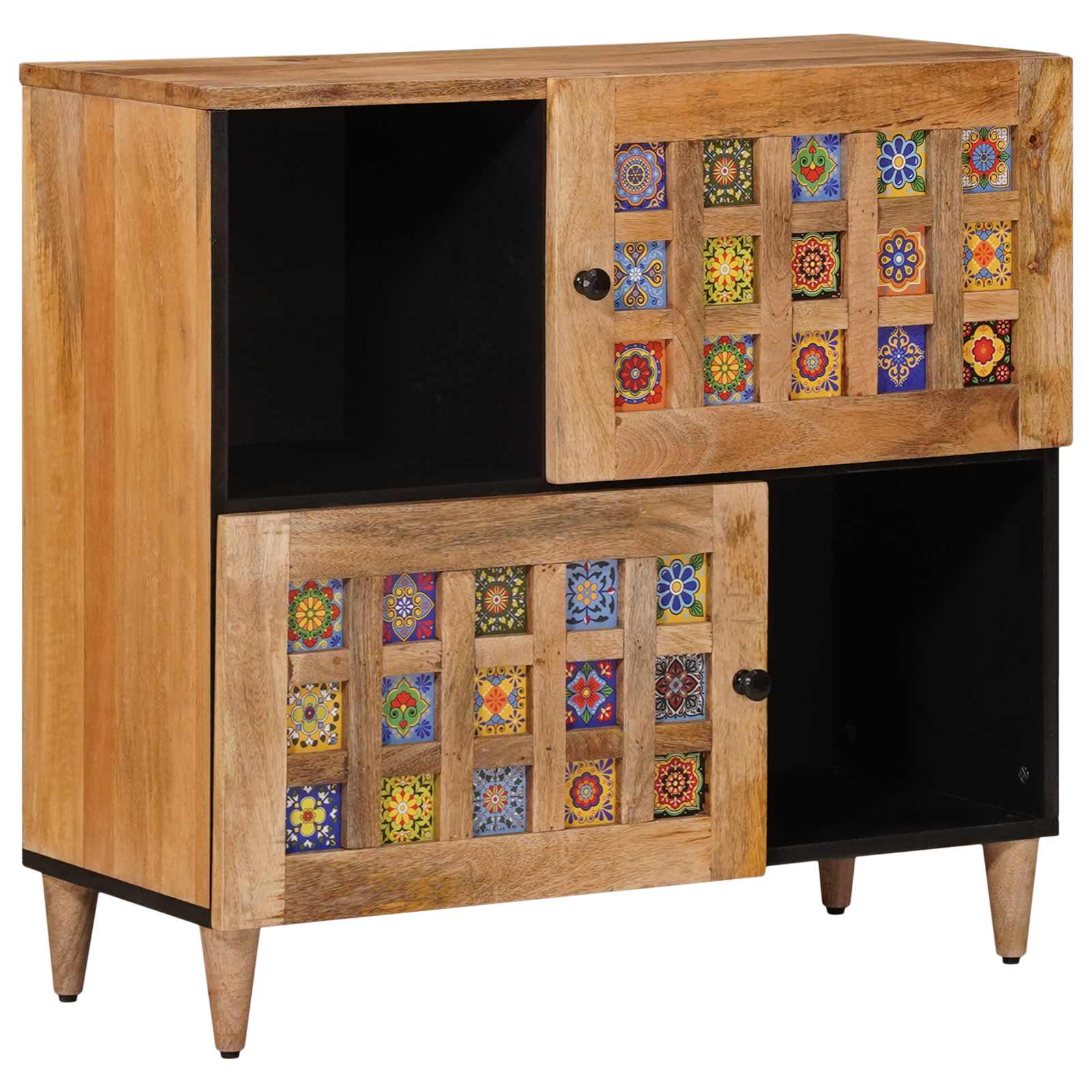 vidaXL Bufet z drzwiami Naturalny 80 x 33 x 75 cm Drewno z mango