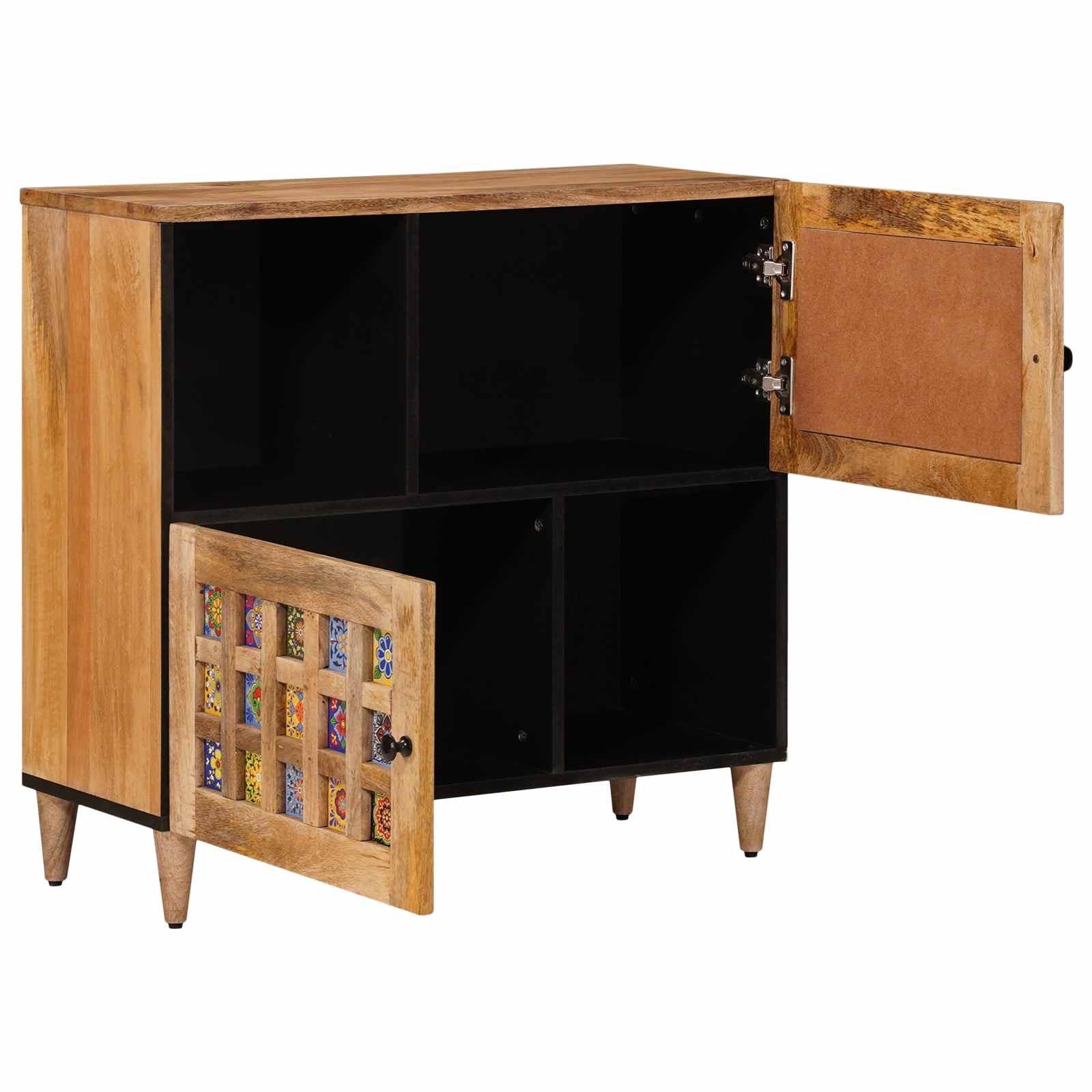 vidaXL Bufet z drzwiami Naturalny 80 x 33 x 75 cm Drewno z mango