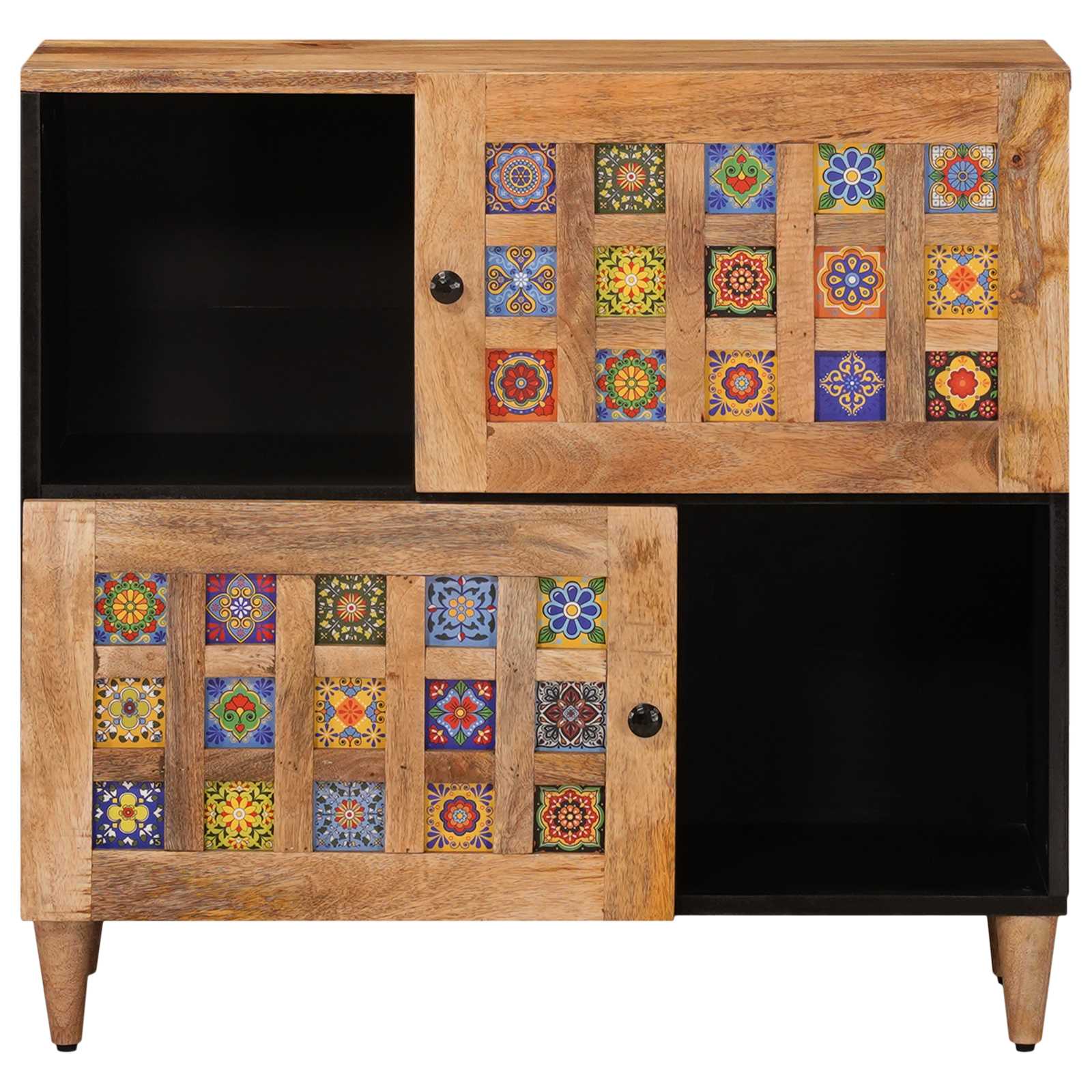 vidaXL Bufet z drzwiami Naturalny 80 x 33 x 75 cm Drewno z mango