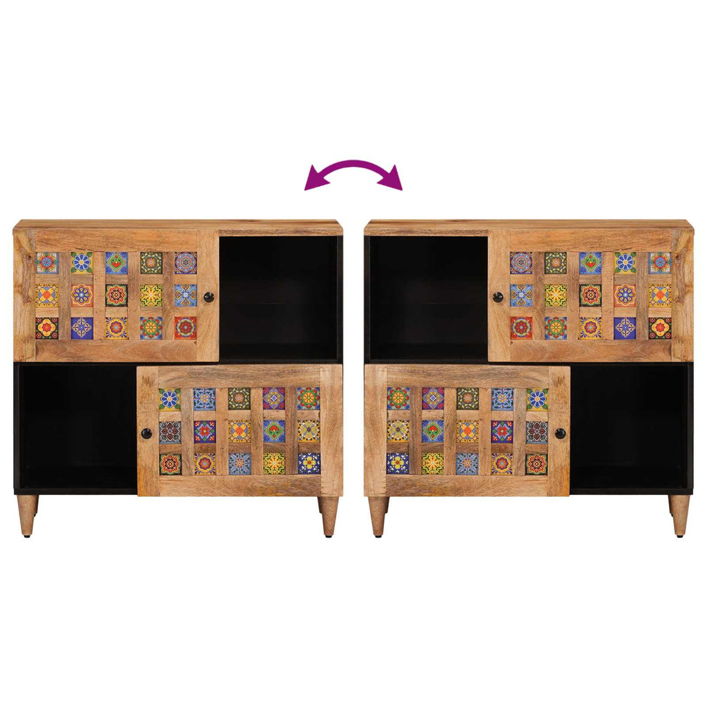 vidaXL Bufet z drzwiami Naturalny 80 x 33 x 75 cm Drewno z mango