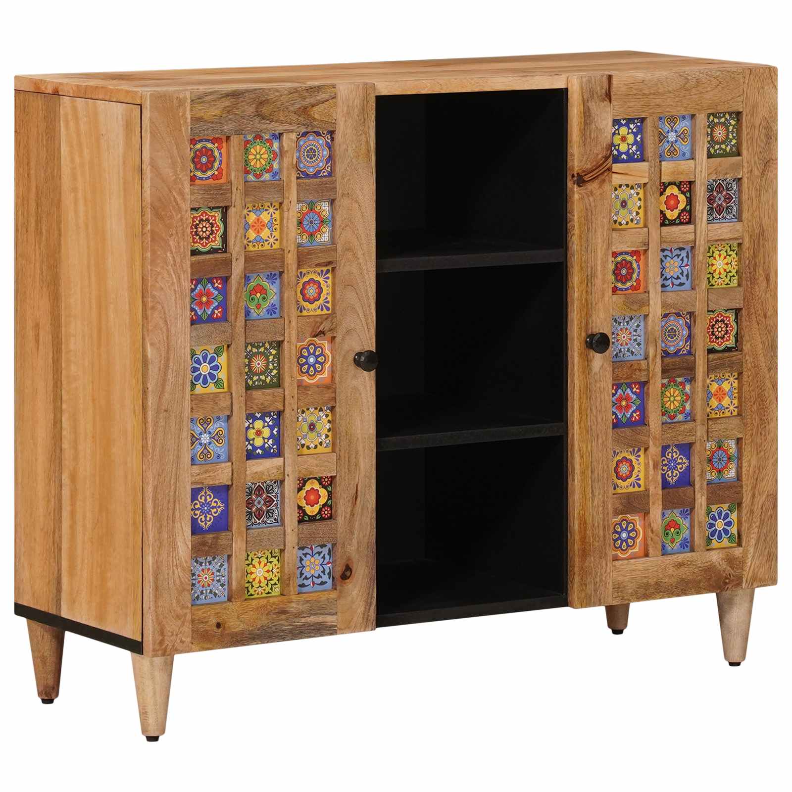 vidaXL Bufet z półką Naturalny 90 x 33 x 75 cm Drewno z mango