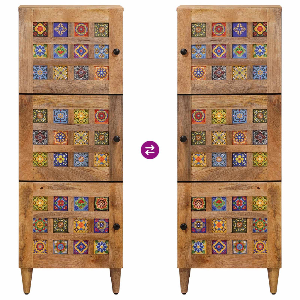 vidaXL Highboard z drzwiami Naturalny 40 x 33 x 110 cm Drewno z mango