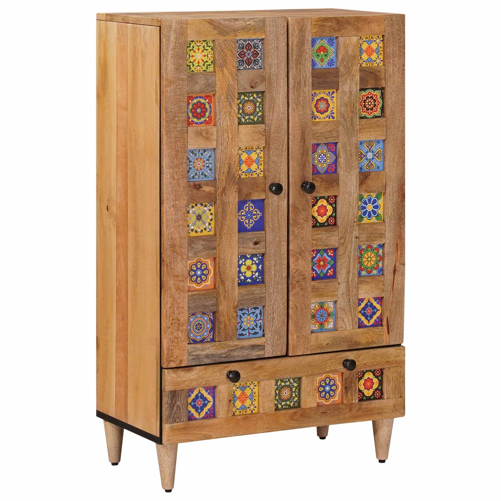 vidaXL Highboard Naturalny 60 x 33,5 x 100 cm Drewno z mango