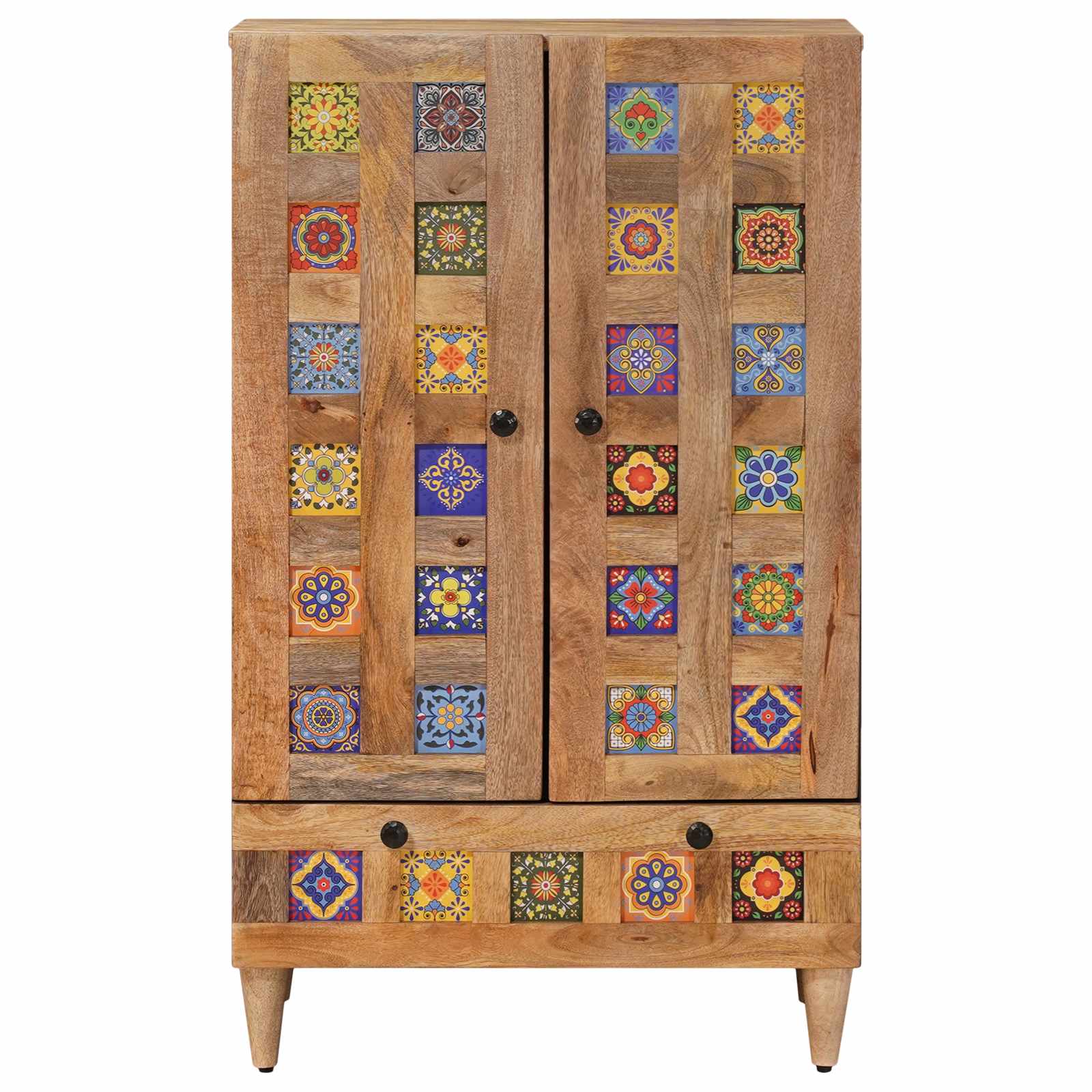 vidaXL Highboard Naturalny 60 x 33,5 x 100 cm Drewno z mango