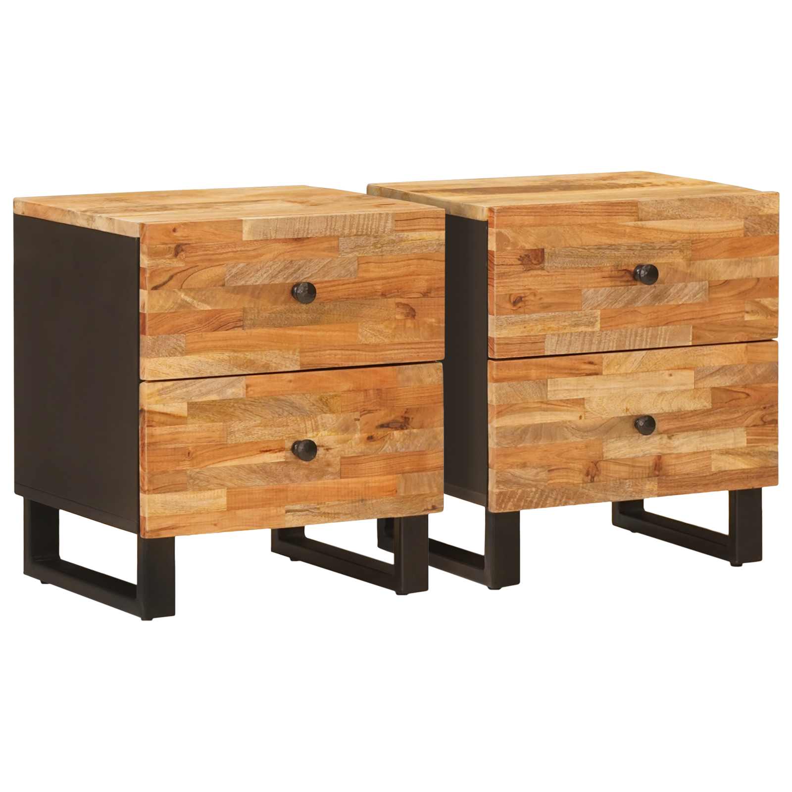 vidaXL Szafka Nocna 2 pcs Brązowy 40 x 33 x 46 cm Drewno z mango