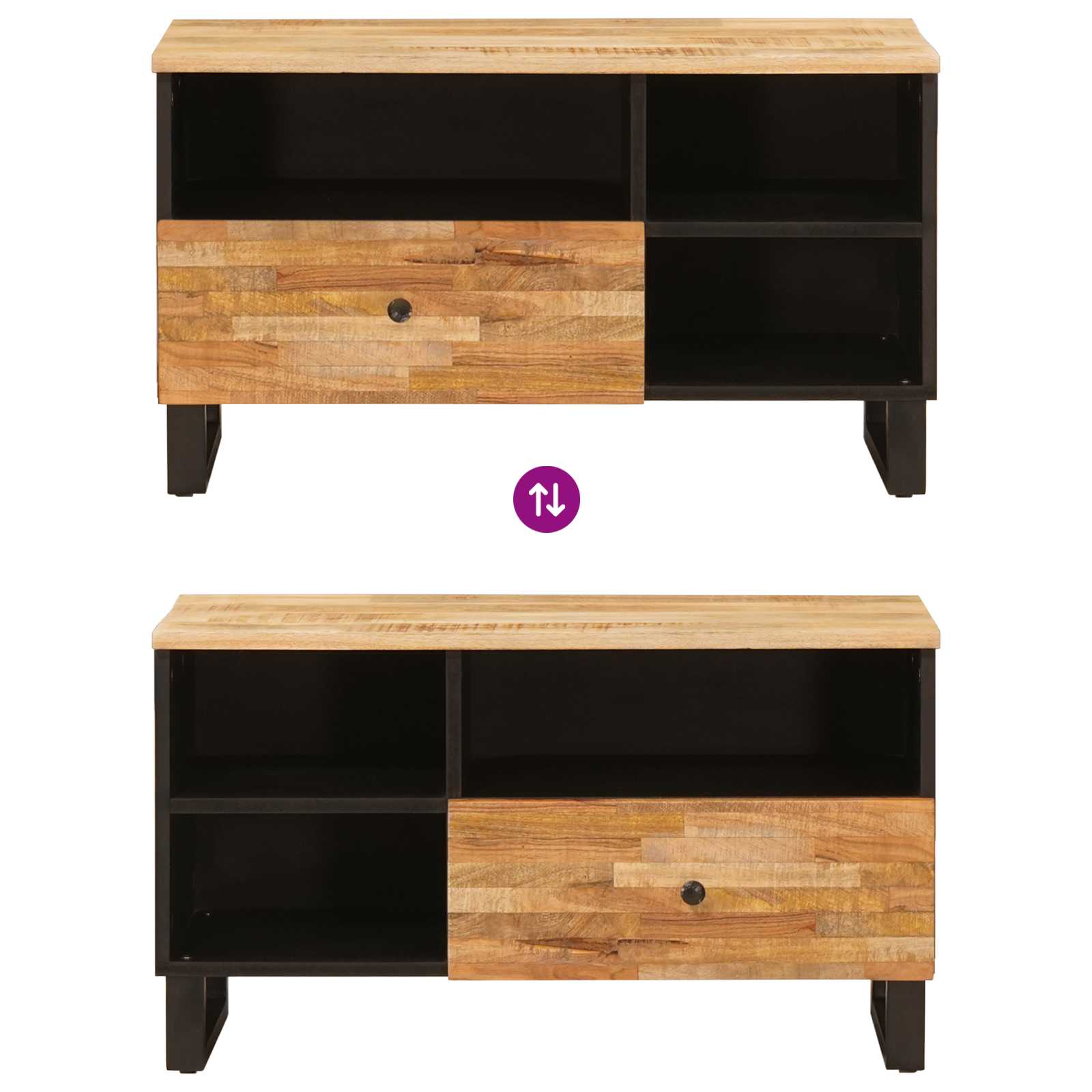 vidaXL Szafka pod telewizor Brązowy 80 x 33 x 46 cm Drewno z mango