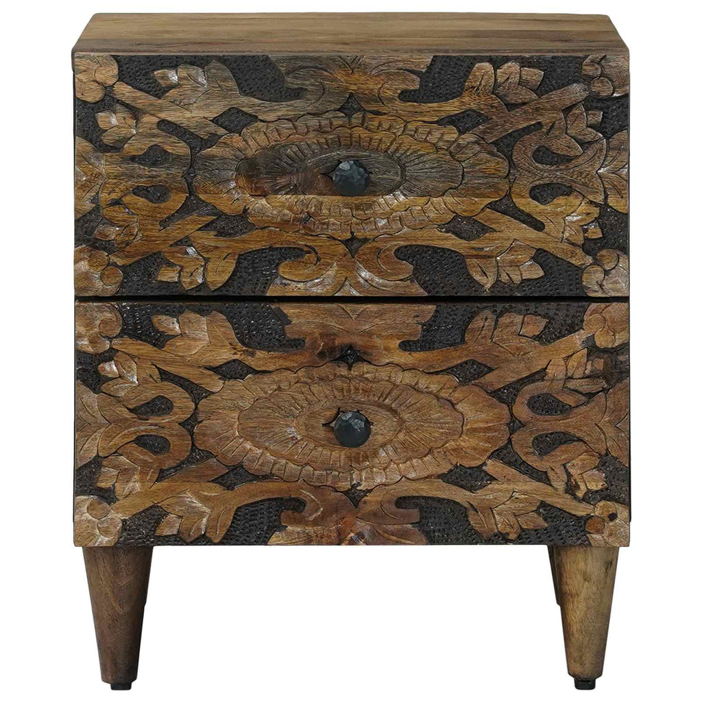 vidaXL Szafka Nocna 2 pcs Brązowy 40 x 33,5 x 46 cm Drewno z mango