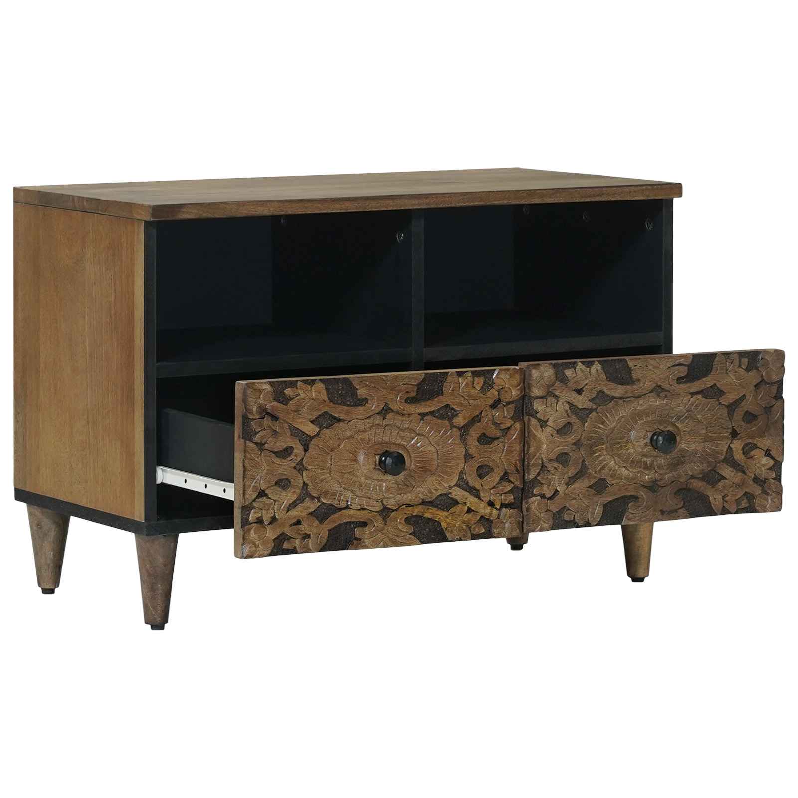 vidaXL Szafka pod telewizor Brązowy 70 x 33,5 x 46 cm Drewno z mango