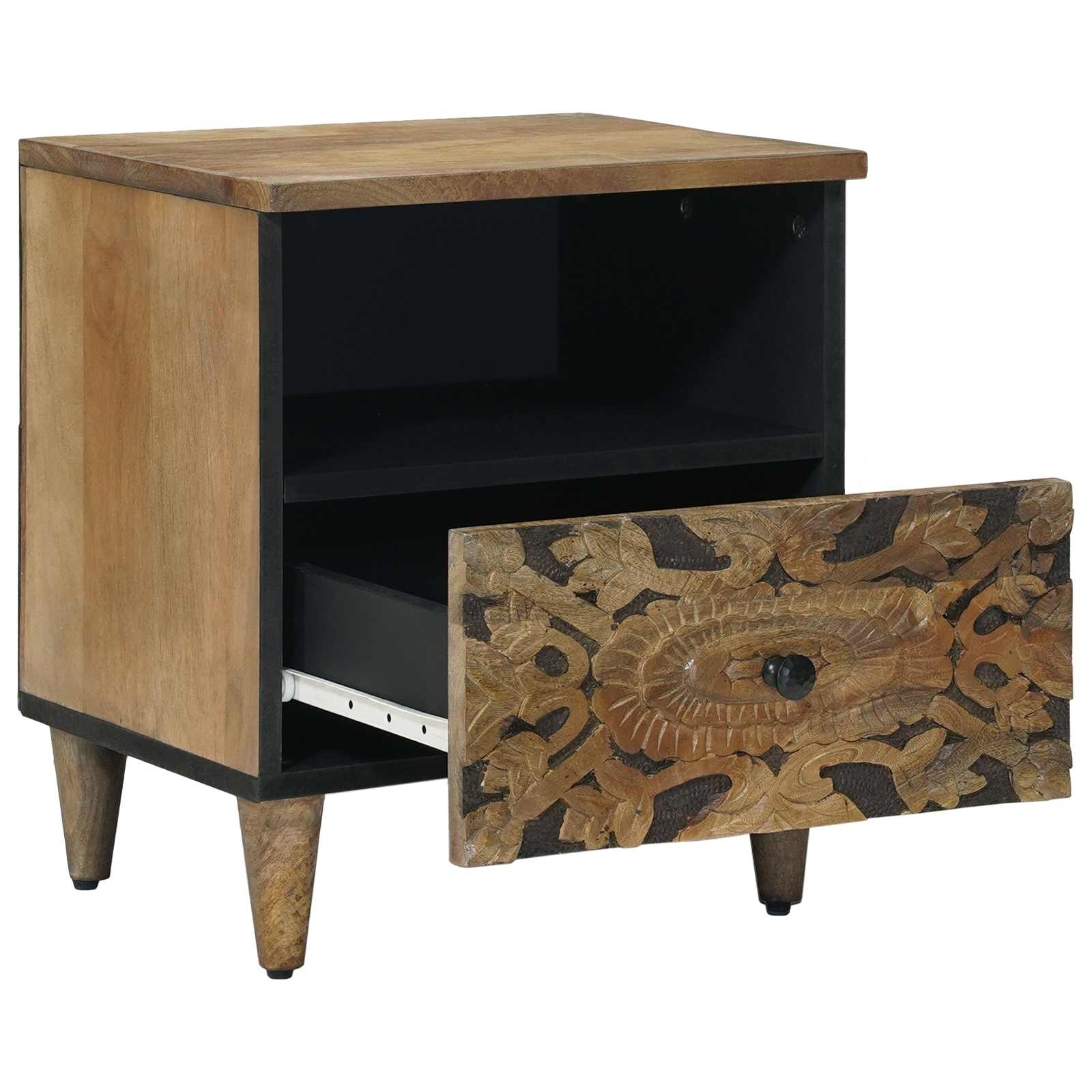 vidaXL Szafka łóżkowa 2 pcs Brązowy 40 x 33 x 46 cm Drewno z mango