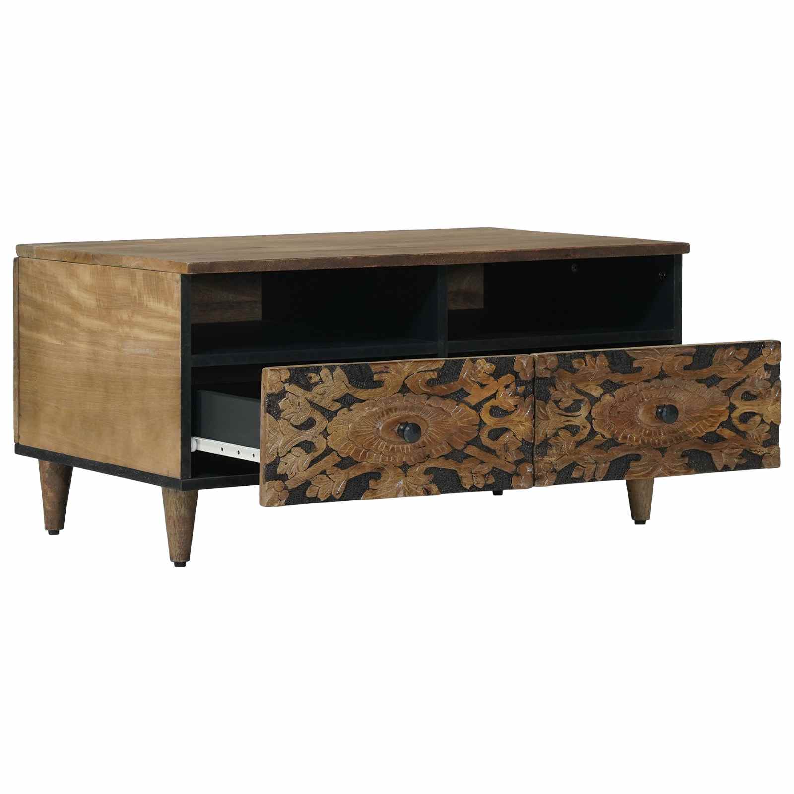 vidaXL Stolik kawowy z szufladą Brązowy 80 x 54 x 40 cm Drewno z mango