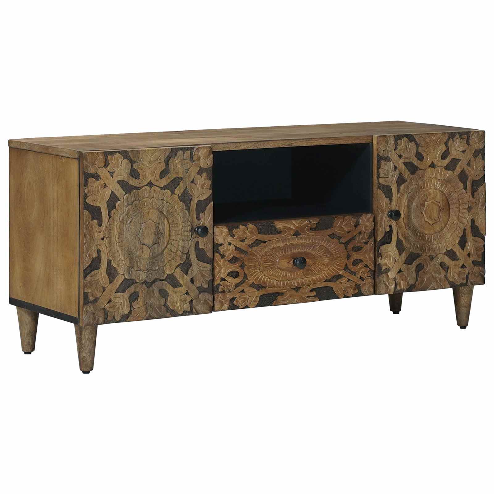 vidaXL Szafka pod telewizor Brązowy 105 x 33,5 x 46 cm Drewno z mango