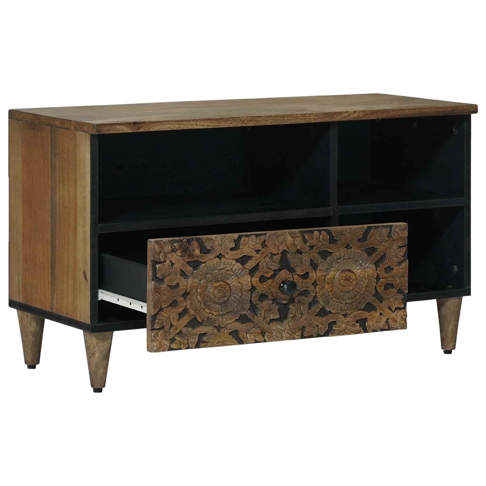 vidaXL Szafka pod telewizor Brązowy 80 x 33,5 x 46 cm Drewno z mango