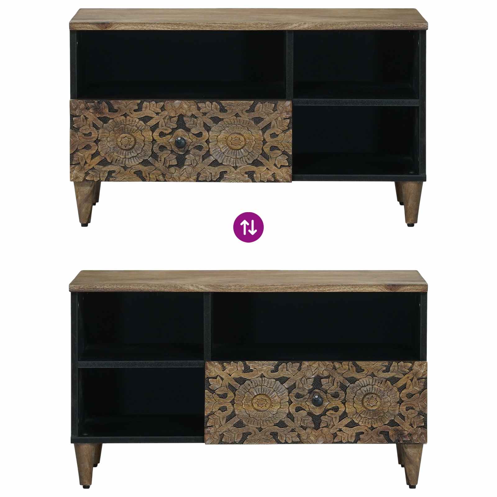 vidaXL Szafka pod telewizor Brązowy 80 x 33,5 x 46 cm Drewno z mango