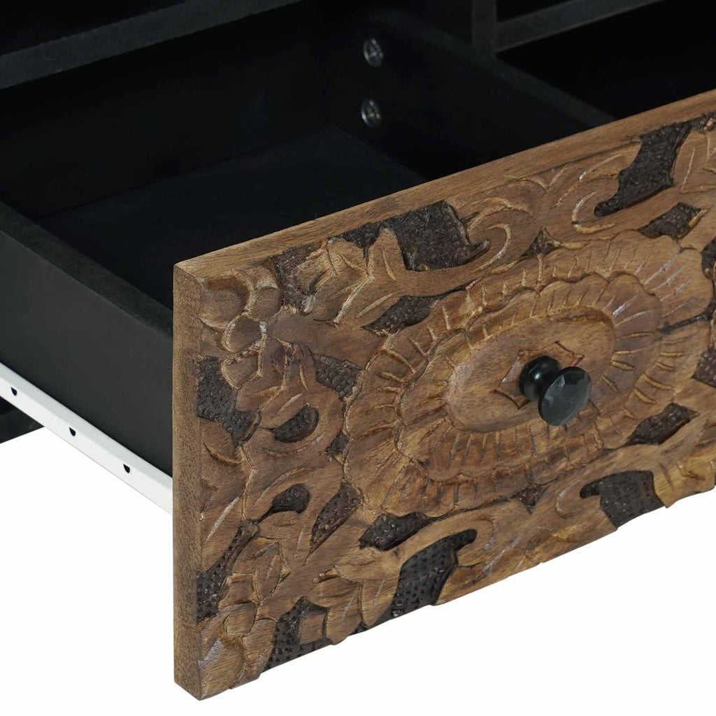 vidaXL Szafka pod telewizor Brązowy 100 x 33,5 x 46 cm Drewno z mango