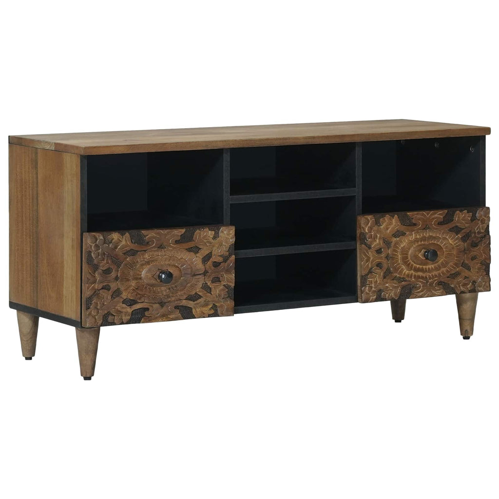 vidaXL Szafka pod telewizor Brązowy 100 x 33,5 x 46 cm Drewno z mango