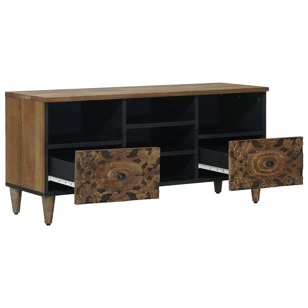 vidaXL Szafka pod telewizor Brązowy 100 x 33,5 x 46 cm Drewno z mango