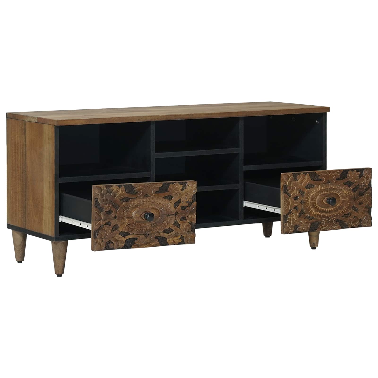 vidaXL Szafka pod telewizor Brązowy 100 x 33,5 x 46 cm Drewno z mango