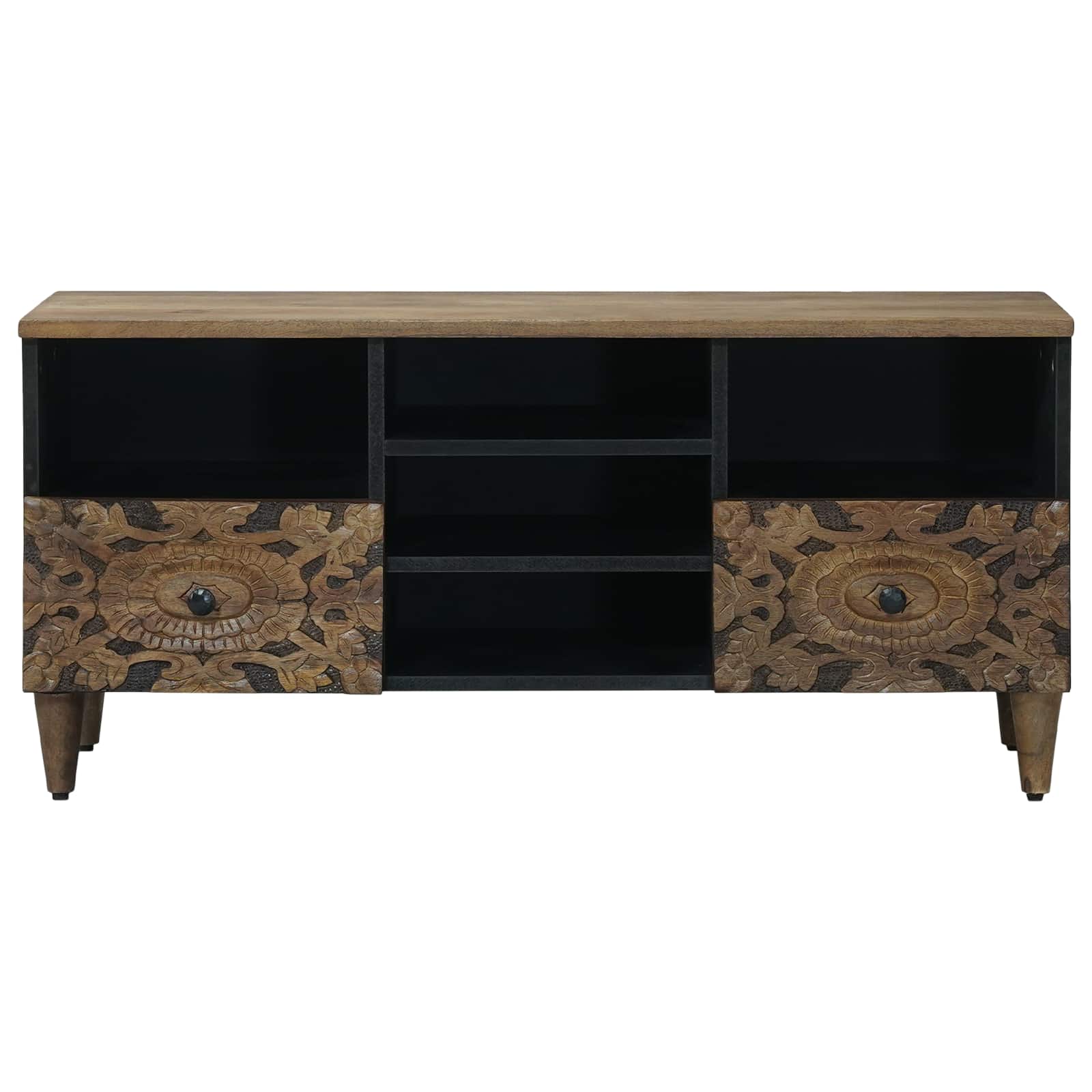 vidaXL Szafka pod telewizor Brązowy 100 x 33,5 x 46 cm Drewno z mango