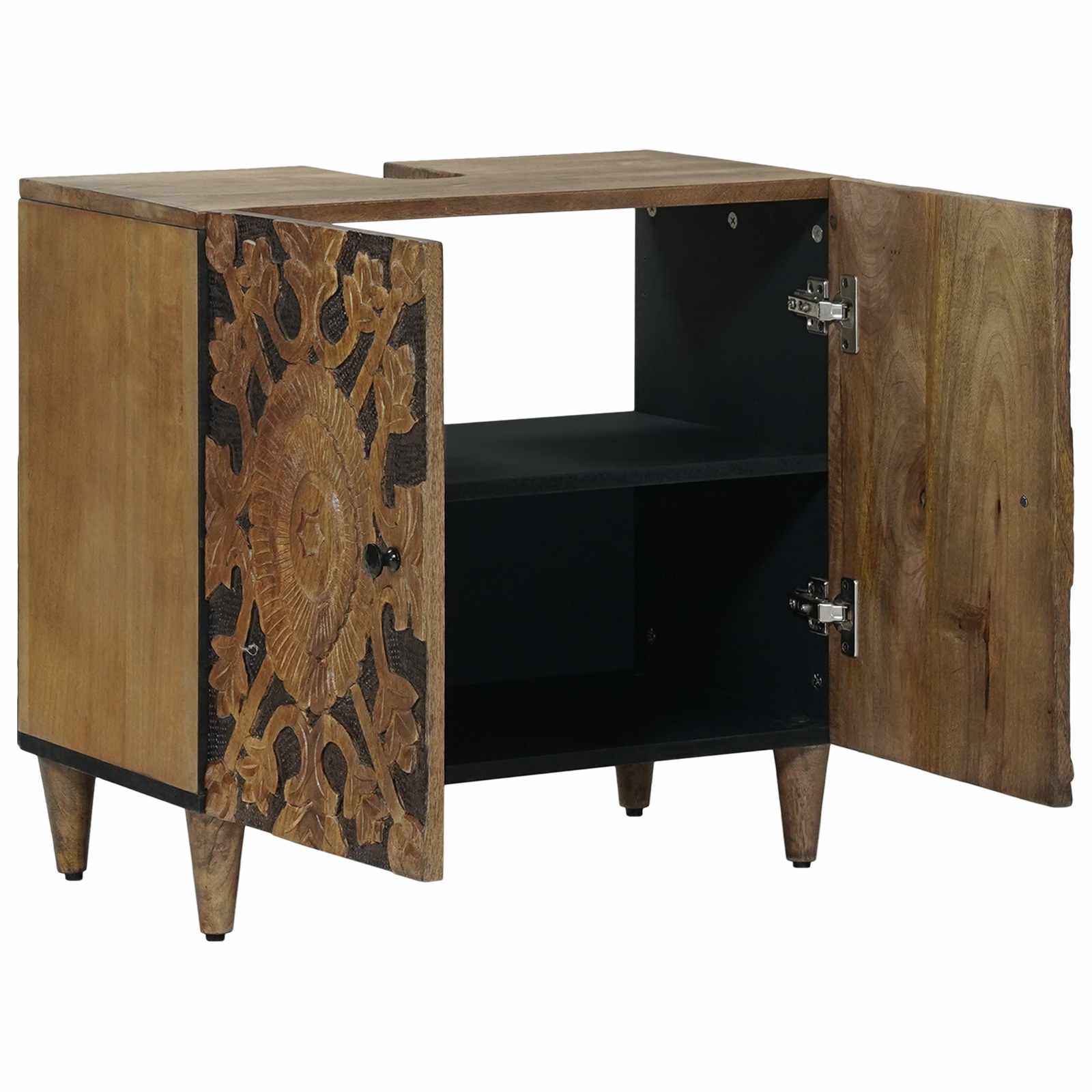 vidaXL Szafka pod umywalkę Brązowy 62 x 33 x 58 cm Drewno z mango
