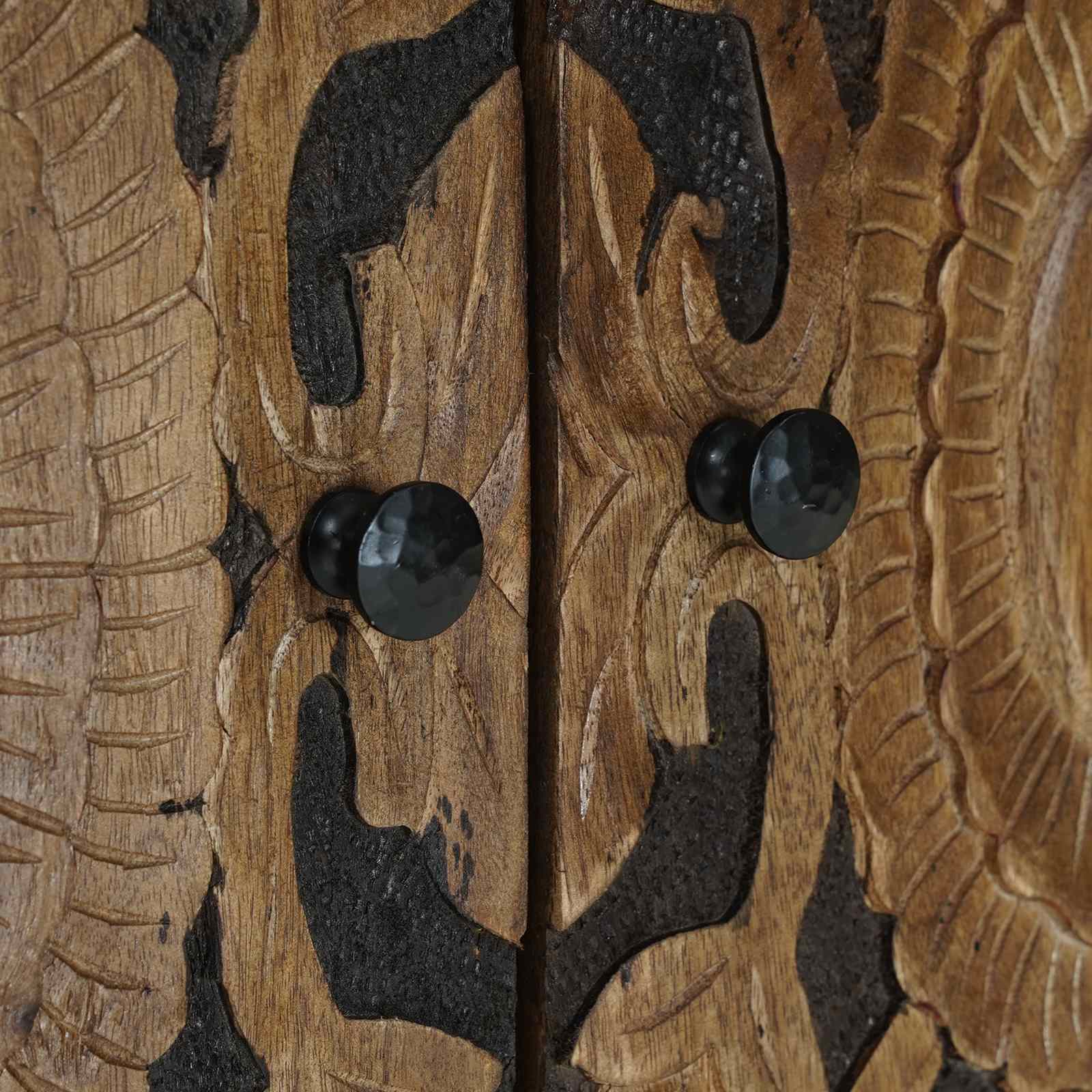 vidaXL Bufet z drzwiami Brązowy 60 x 33,5 x 75 cm Drewno z mango