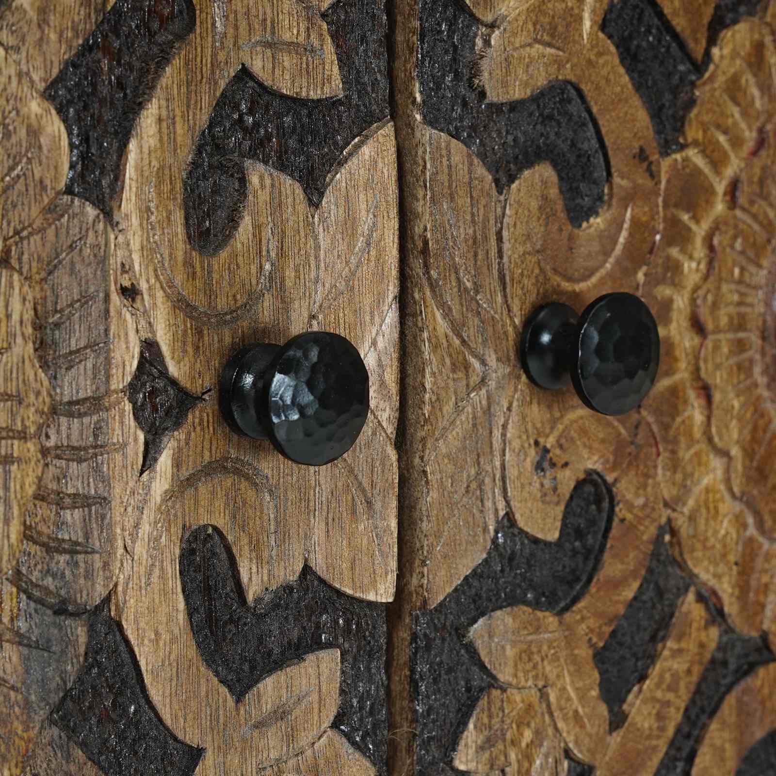 vidaXL Bufet z drzwiami Brązowy 60 x 33,5 x 75 cm Drewno z mango