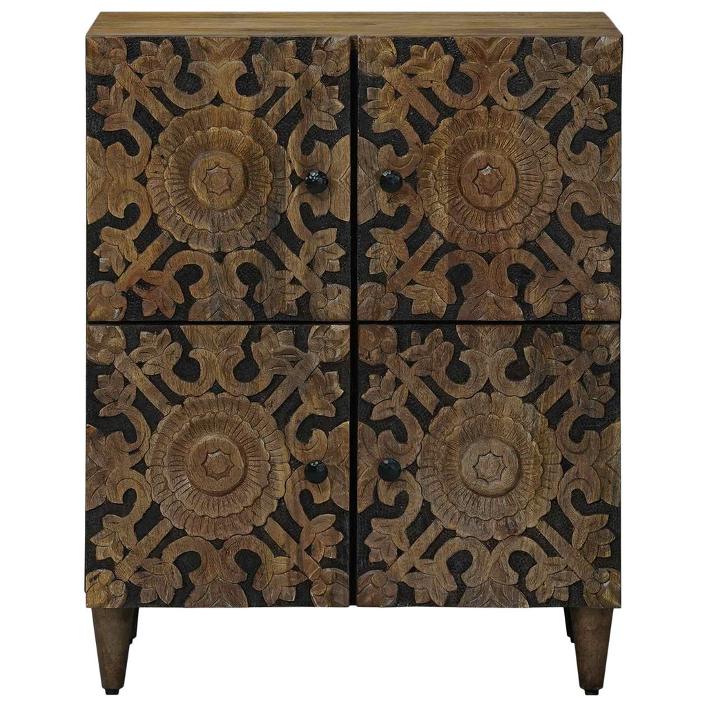 vidaXL Bufet z drzwiami Brązowy 60 x 33,5 x 75 cm Drewno z mango