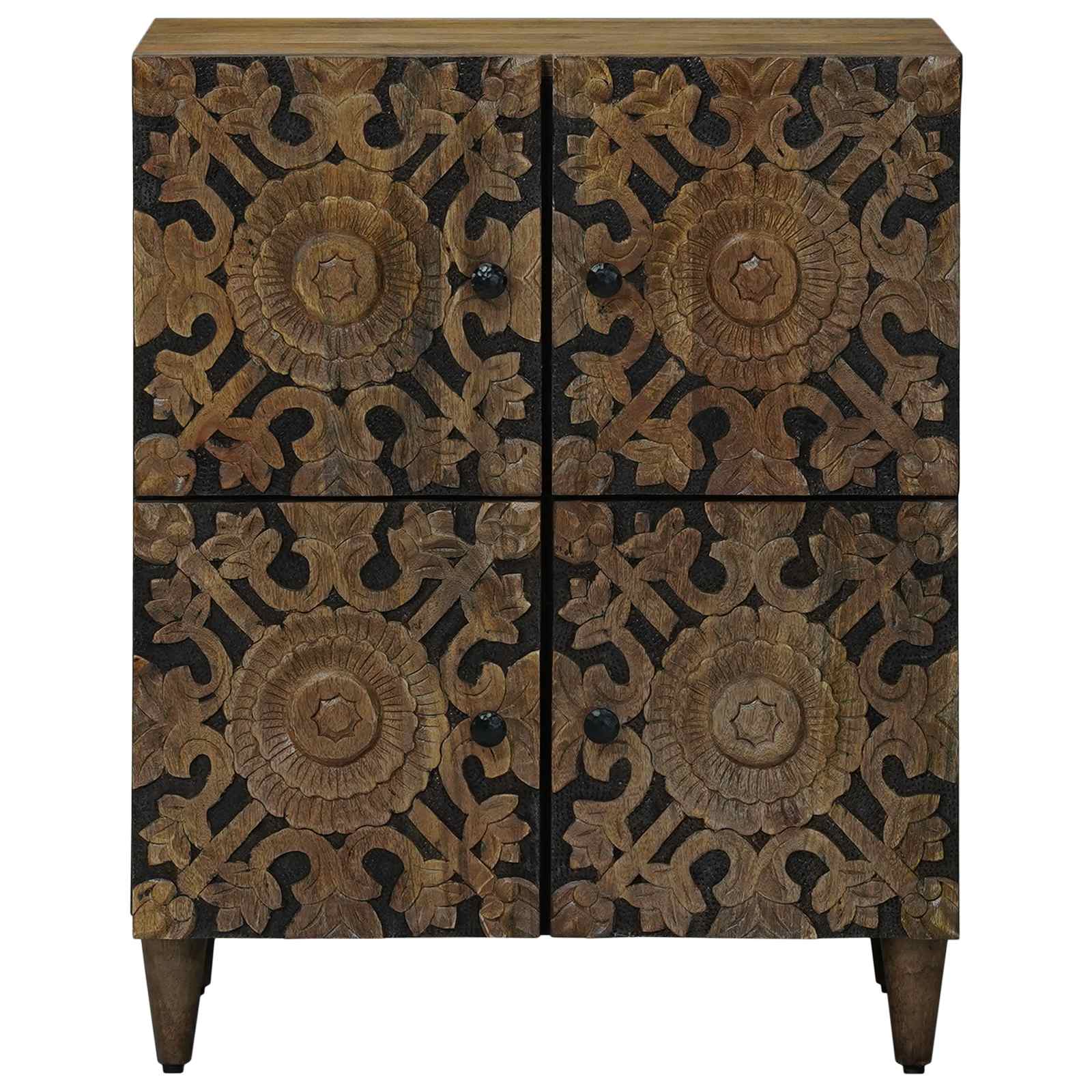 vidaXL Bufet z drzwiami Brązowy 60 x 33,5 x 75 cm Drewno z mango