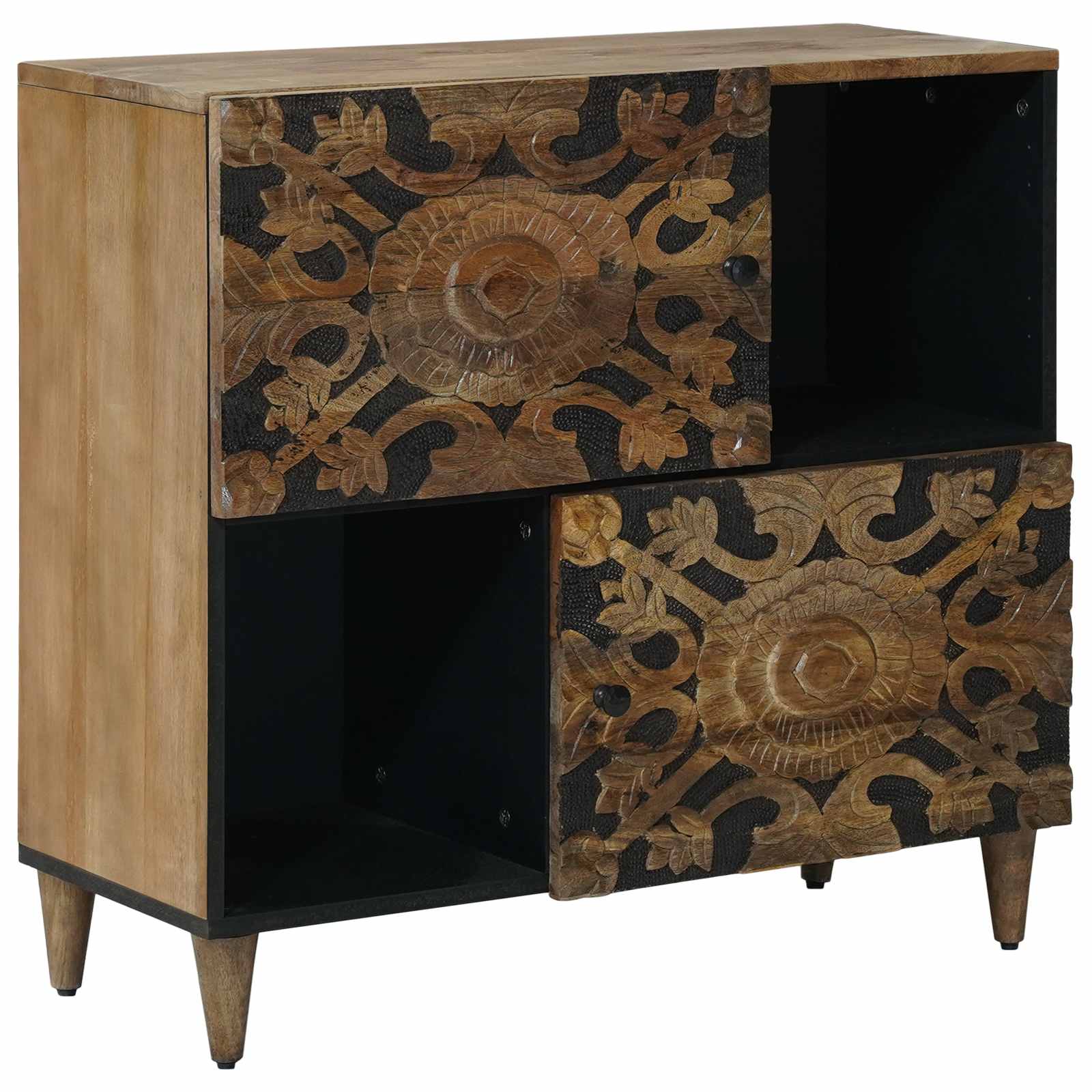 vidaXL Bufet z drzwiami Brązowy 80 x 33,5 x 75 cm Drewno z mango