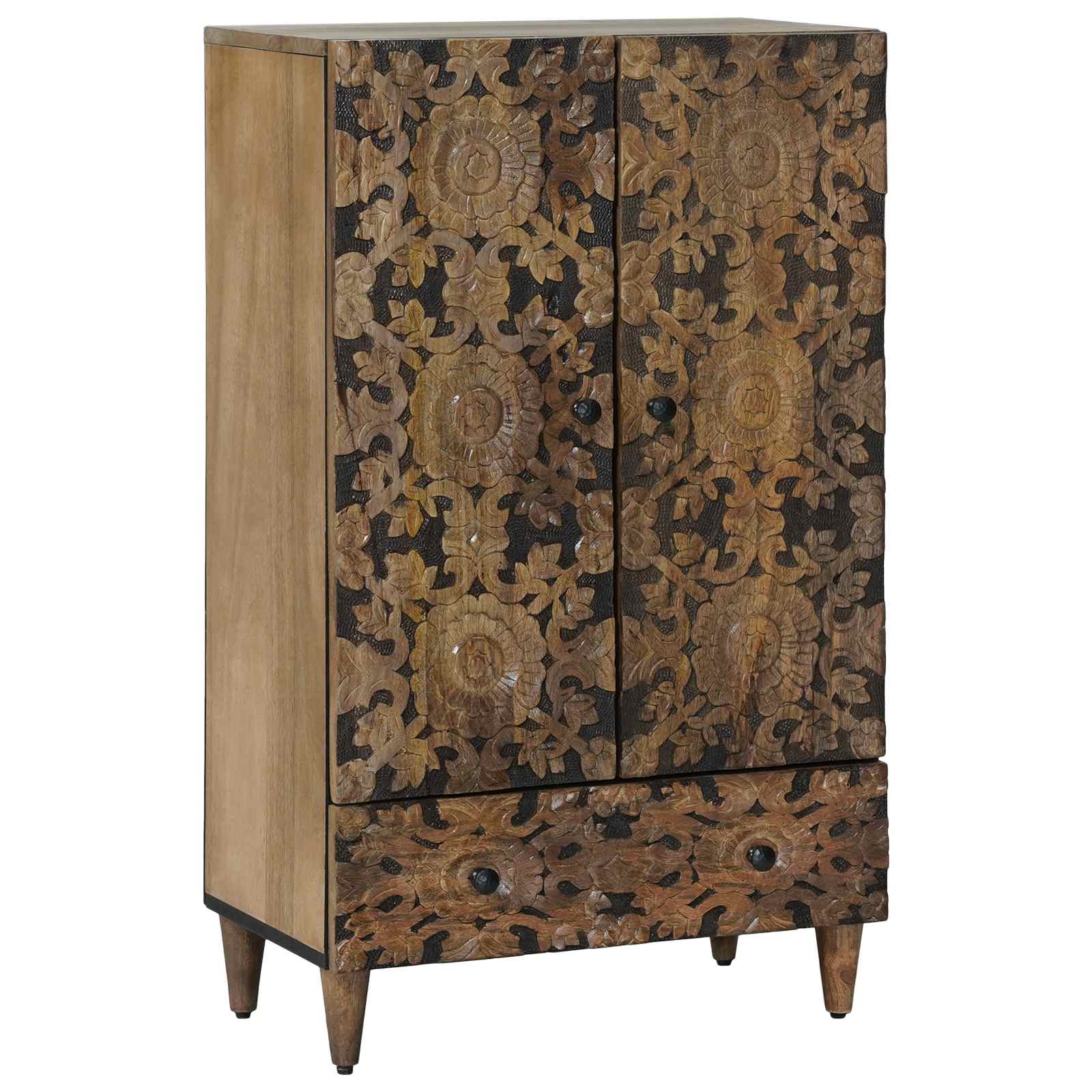 vidaXL Wysoka szafka z półką Brązowy 60 x 33,5 x 100 cm Drewno z mango