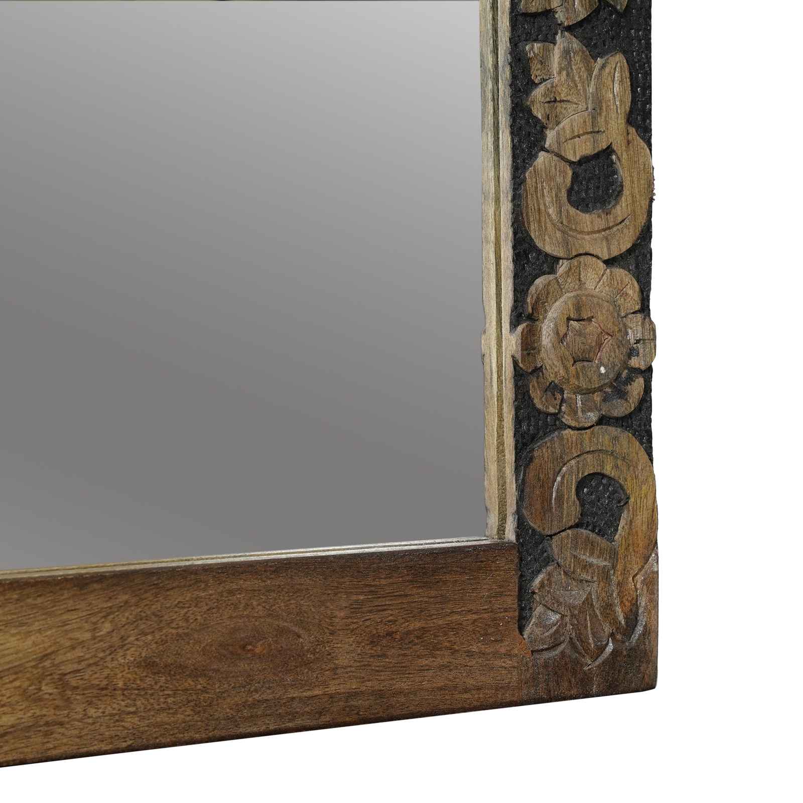 vidaXL Lustro ścienne Prostokątny Orzechowy brąz 70 x 50 cm