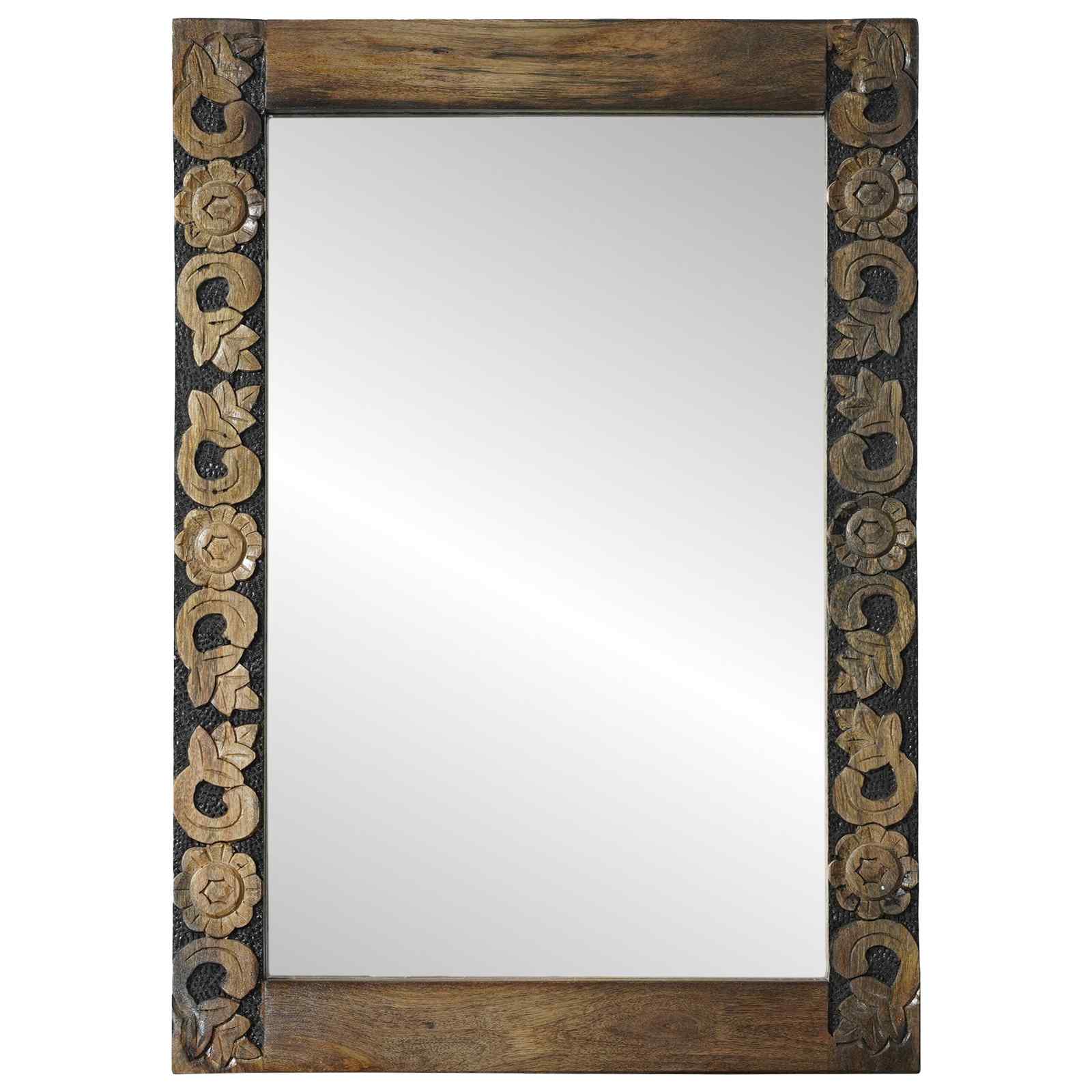 vidaXL Lustro ścienne Prostokątny Orzechowy brąz 70 x 50 cm