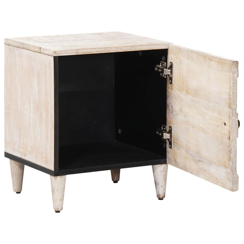 vidaXL Szafka Nocna 2 pcs Biały 40 x 33,5 x 46 cm Drewno z mango