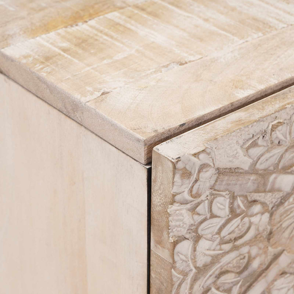 vidaXL Szafka Nocna 2 pcs Biały 40 x 33,5 x 46 cm Drewno z mango