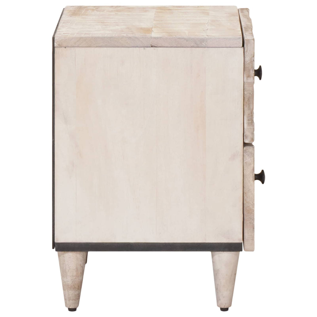 vidaXL Szafka Nocna 2 pcs Biały 40 x 33,5 x 46 cm Drewno z mango