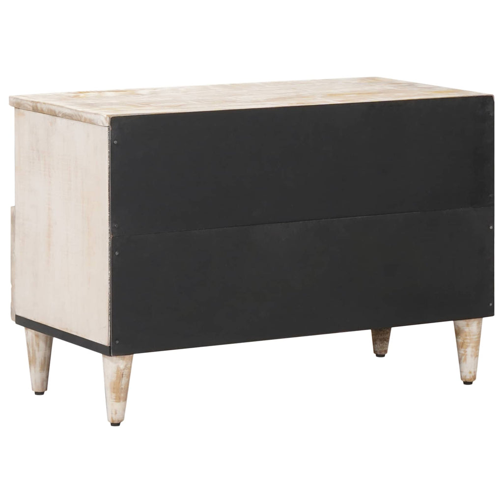 vidaXL Szafka pod telewizor Biały 70 x 33,5 x 46 cm Drewno z mango