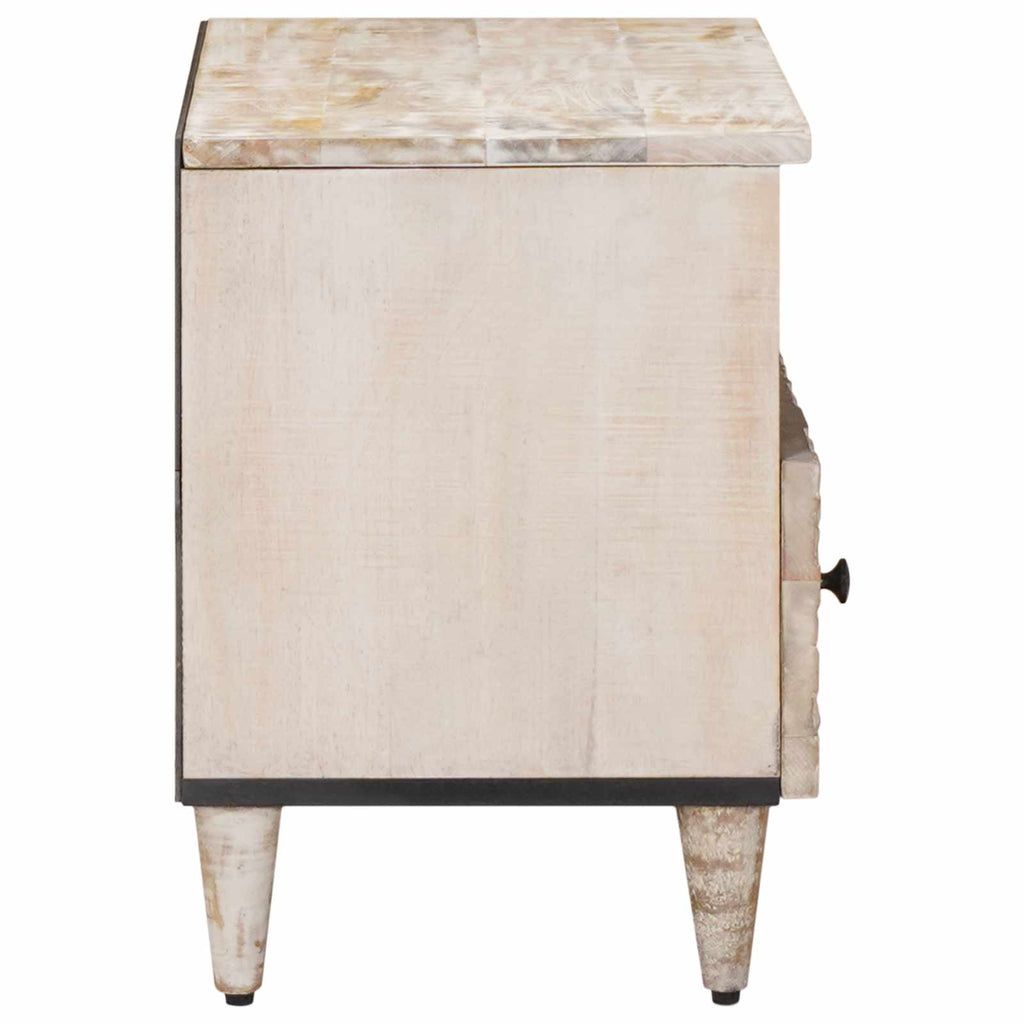 vidaXL Szafka pod telewizor Biały 70 x 33,5 x 46 cm Drewno z mango