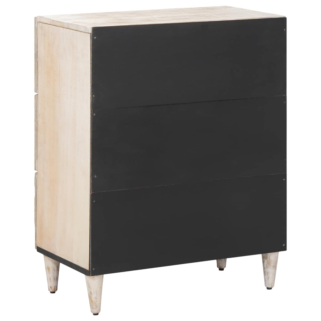 vidaXL Kredens z Przechowalnią Biały 60 x 33,5 x 75 cm Drewno z mango