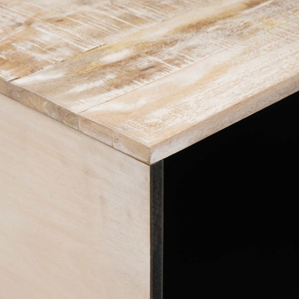 vidaXL Stolik kawowy Biały 80 x 50 x 40 cm Drewno z mango