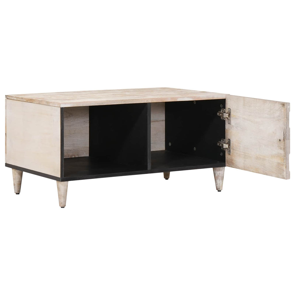vidaXL Stolik kawowy Biały 80 x 50 x 40 cm Drewno z mango