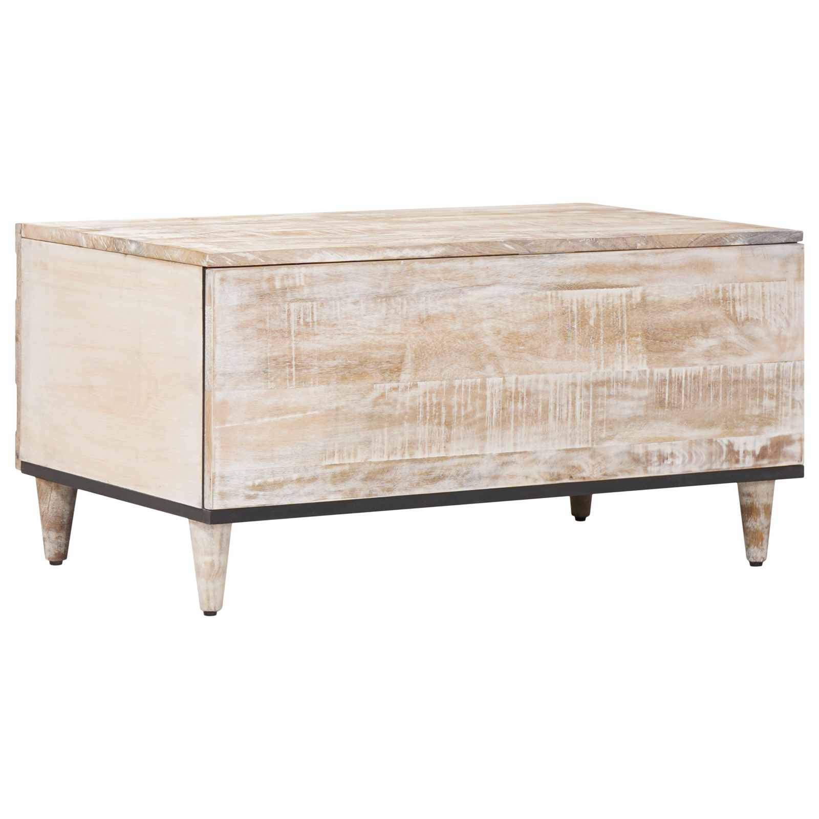 vidaXL Stolik kawowy Biały 80 x 50 x 40 cm Drewno z mango