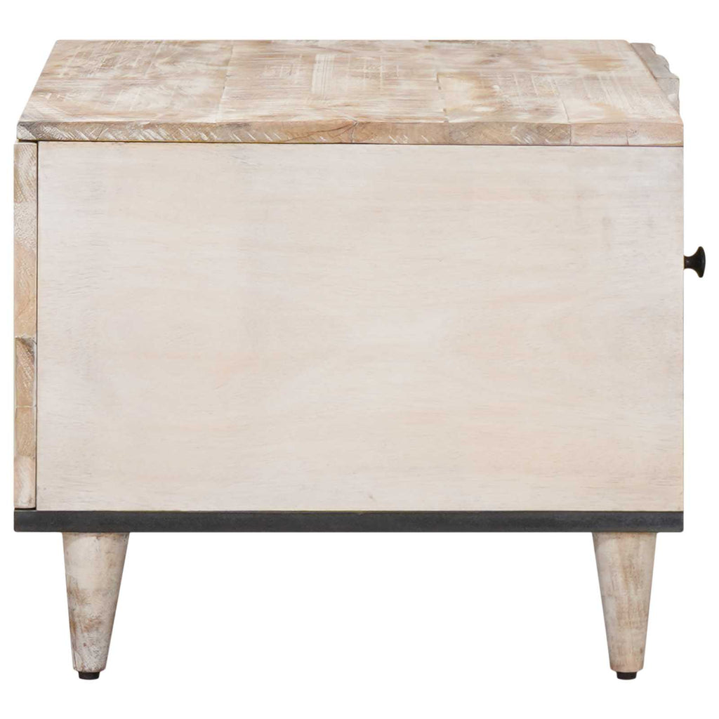 vidaXL Stolik kawowy Biały 80 x 50 x 40 cm Drewno z mango