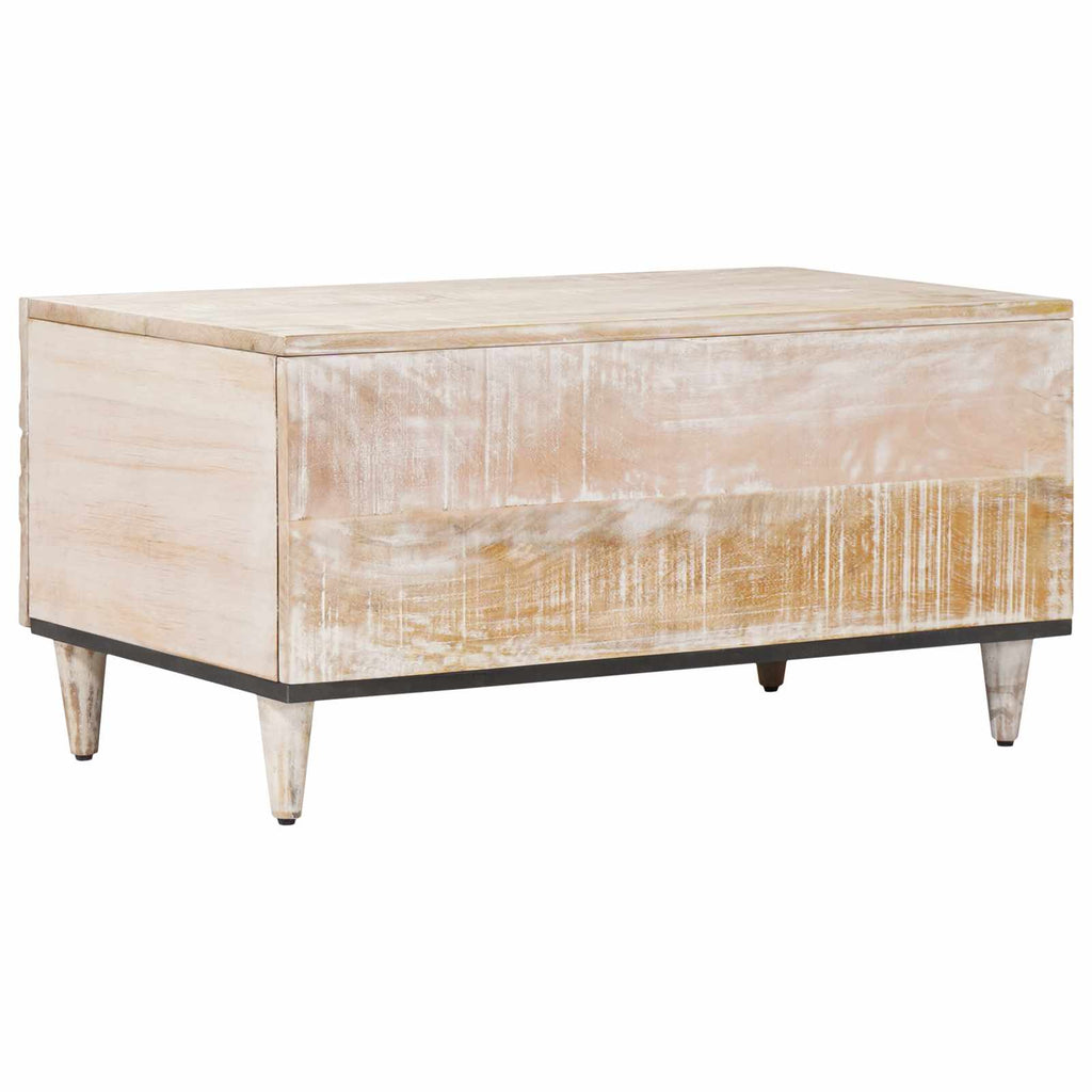 vidaXL Stolik kawowy Biały 80 x 50 x 40 cm Drewno z mango