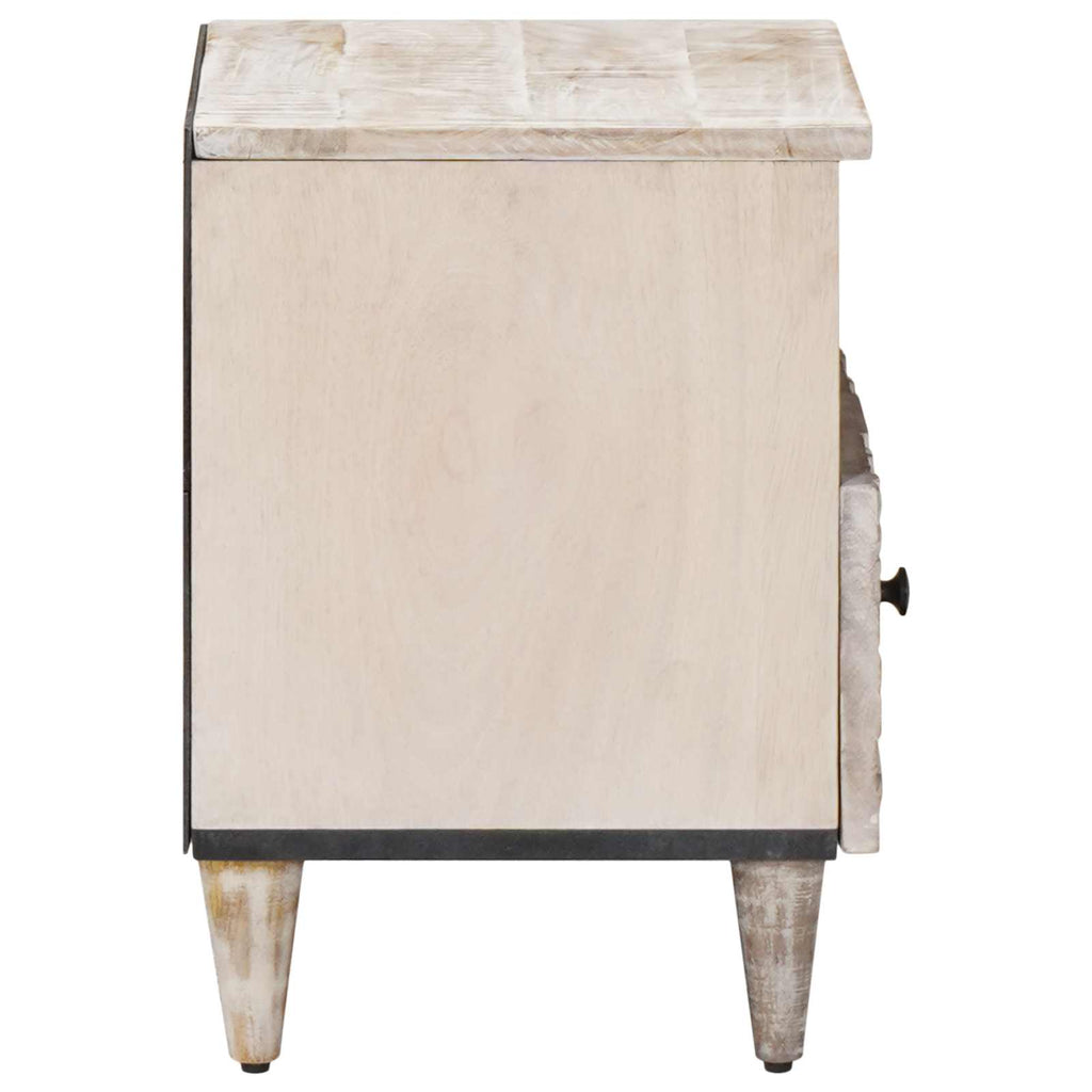 vidaXL Szafka łóżkowa z szufladą Biały 40 x 33 x 46 cm Drewno z mango