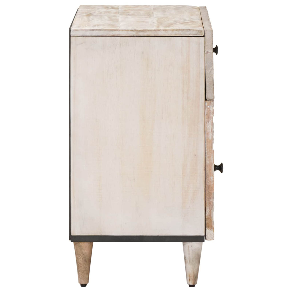 vidaXL Szafka łóżkowa z szufladą Biały 50 x 33 x 60 cm Drewno z mango